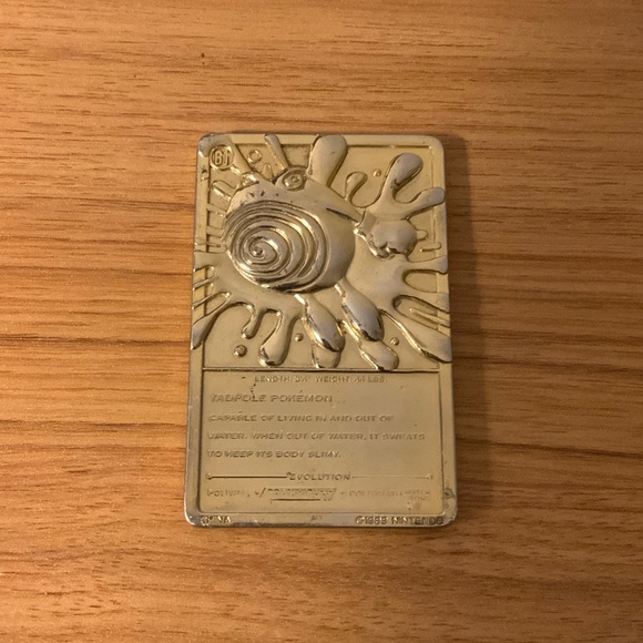 1991 Pokemon Toys - Burger King Gold-Plated Card - POLIWHIRL #061 - Picture 2 of 2